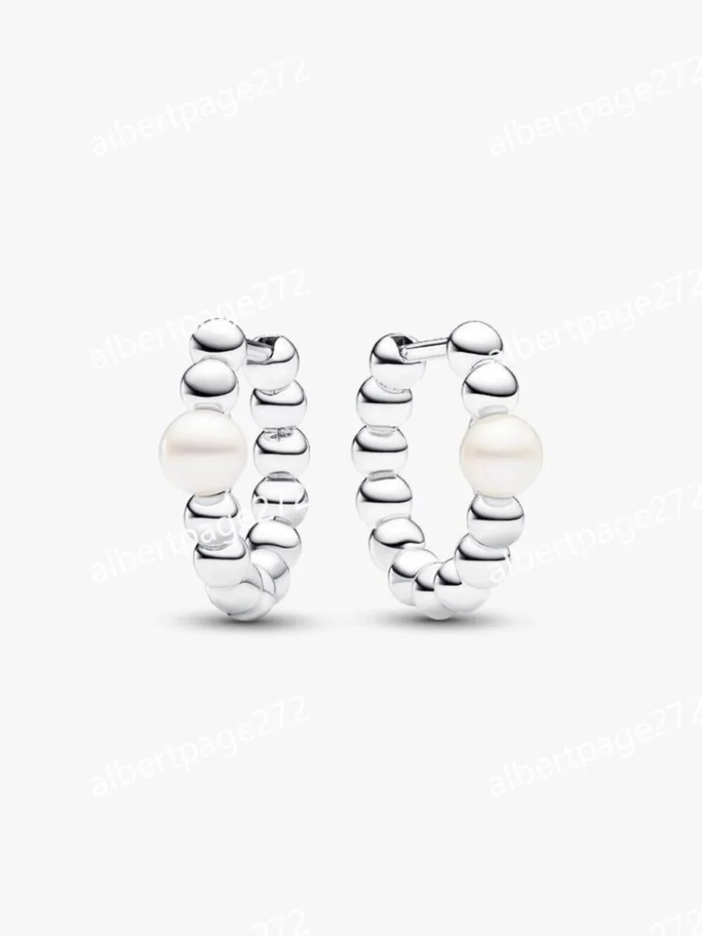 Treated Freshwater Cultured Pearl & Beads Hoop Earrings